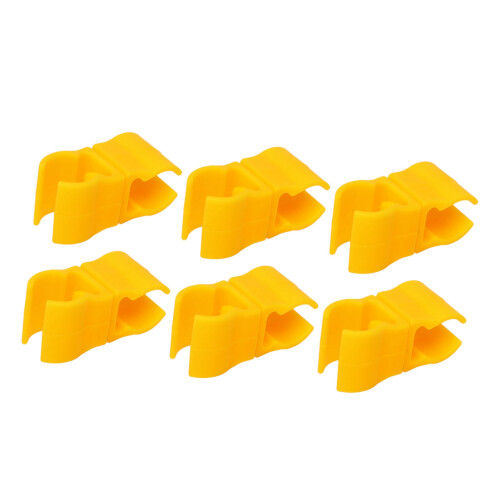 10Pcs Yellow Plastic Football Training Flag Pole Clip, 25mm Inner Diameter