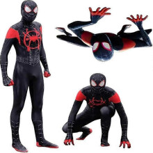 (170cm)Miles Superhero Spider-man Cosplay Costume Party Jumpsuit Fitted Adult Clothes Spiderman