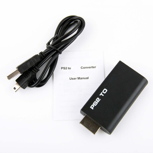 PS2 zu HD Interface 1080P Schwarz 7,1 x 3,5 x 1,4 cm 2