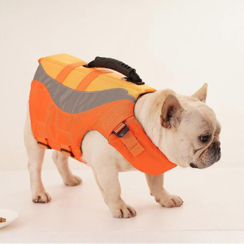 (M)New Reflective Pet Dog Swimwear Life Jacket 1