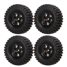 4Pcs Brass & Rubber RC Tires for FMS FCX24 1/24 55mm Black Gold