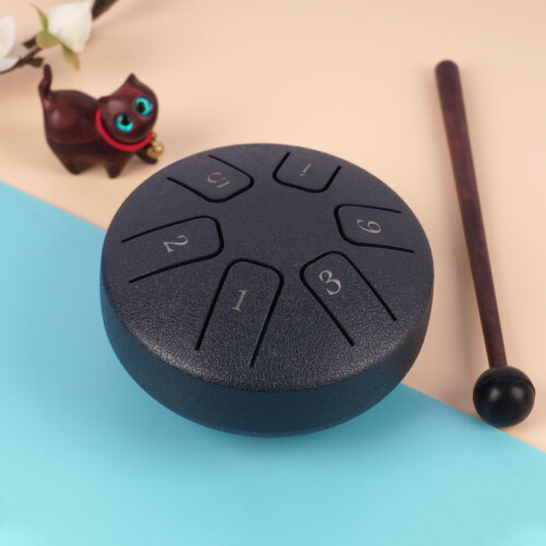 Mini Ethereal Tongue Drum 3.8 Inch 6 Notes Dark Blue Kids Percussion 1