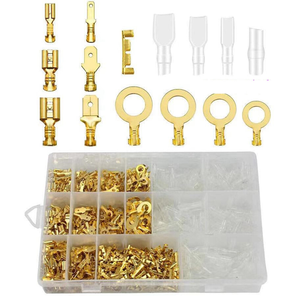 270Pcs Yellow Crimp Terminal Block Set With Transparent Cover 2.8-6.3Mm 4601339679583
