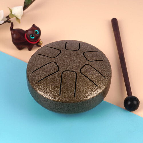 3.8 Inch Green Bronze Tongue Drum 6 Note Mini Ethereal Percussion Toy 1