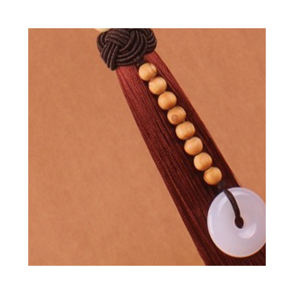 Hand Carved Lotus Wooden Car Pendant Ornament For Rearview Mirror, Wine Brown 8441339687845