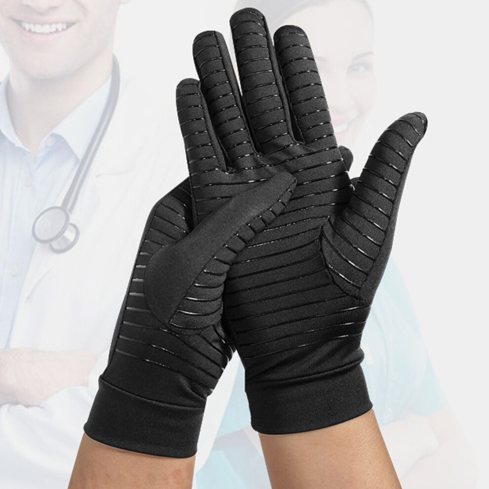 Copper Compression Gloves Men Women Arthritis Soreness Relief L