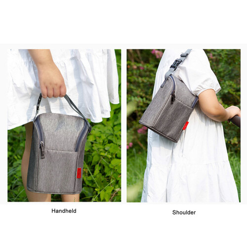 Graue Nylon-Babyflaschen-Tasche mit Thermoisolierung 2