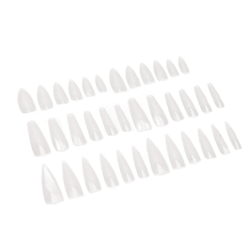 360pcs Clear Long Coffin Almond Stiletto False Nail Tips