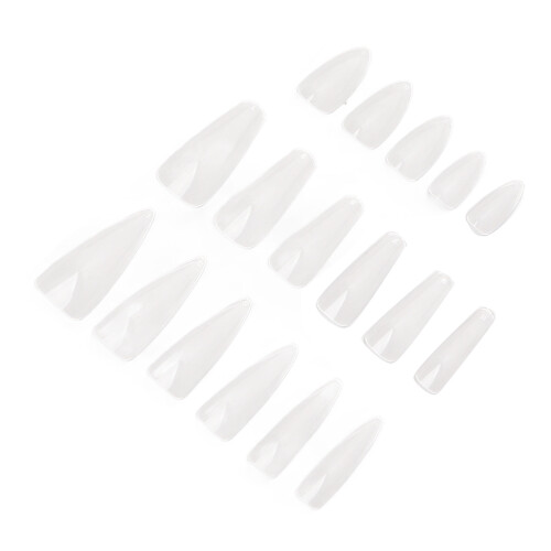 360pcs Clear Long Coffin Almond Stiletto False Nail Tips 2