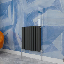 (600x590mm Double Horizontal) SIMPLE BATHROOMS Anthracite Oval Column Radiators