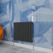 (600x767mm Single Horizontal) SIMPLE BATHROOMS Anthracite Oval Column Radiators