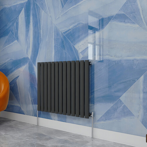 (600x767mm Single Horizontal) SIMPLE BATHROOMS Anthracite Oval Column Radiators
