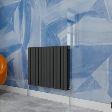 (600x767mm Double Horizontal) SIMPLE BATHROOMS Anthracite Oval Column Radiators