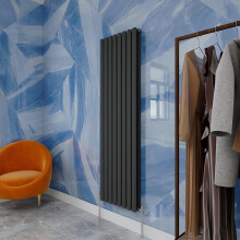 (1600x472mm Double Vertical) SIMPLE BATHROOMS Anthracite Oval Column Radiators
