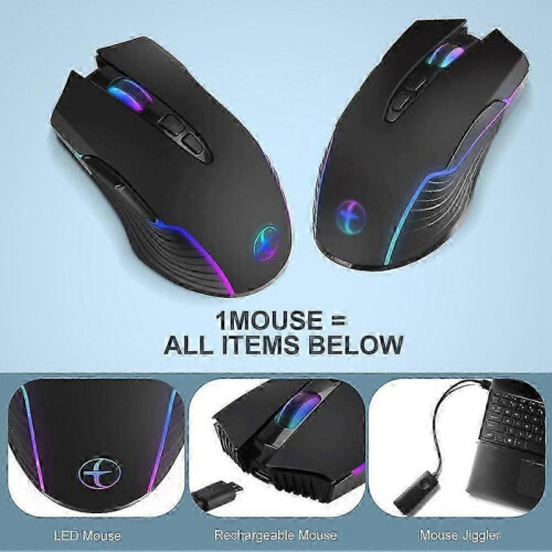 Wireless Mouse Mouse Jiggler Mouse Mover LED Rechargeable 2.4G Mause Ergonomic Mini Mouse USB Optica 2