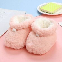 (Pink, 0-6 Months) Baby Girls Kids Thermal Cotton Socks Shoes Toddlers Newborn Booties Slippers