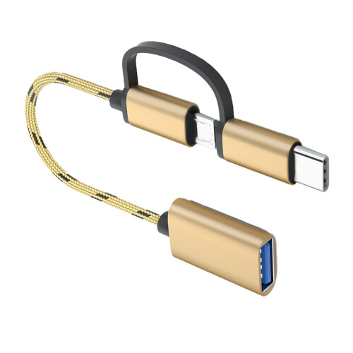 Gold USB 3.0 OTG Cable A to Type C Micro Adapter 2