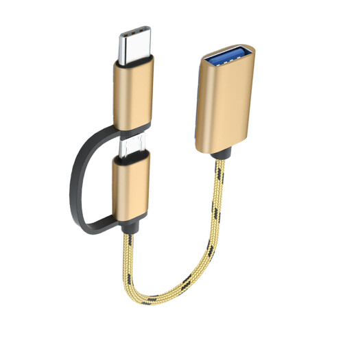 Gold USB 3.0 OTG Cable A to Type C Micro Adapter 1