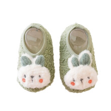 (Green, M?1-2 Years-13cm?) Kids Baby Infant Toddler Anti-slip Floor Slippers Socks Girls Cotton Boot Shoes