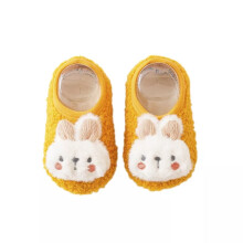 (Yellow, S?6-12 months-12cm?) Kids Baby Infant Toddler Anti-slip Floor Slippers Socks Girls Cotton Boot Shoes