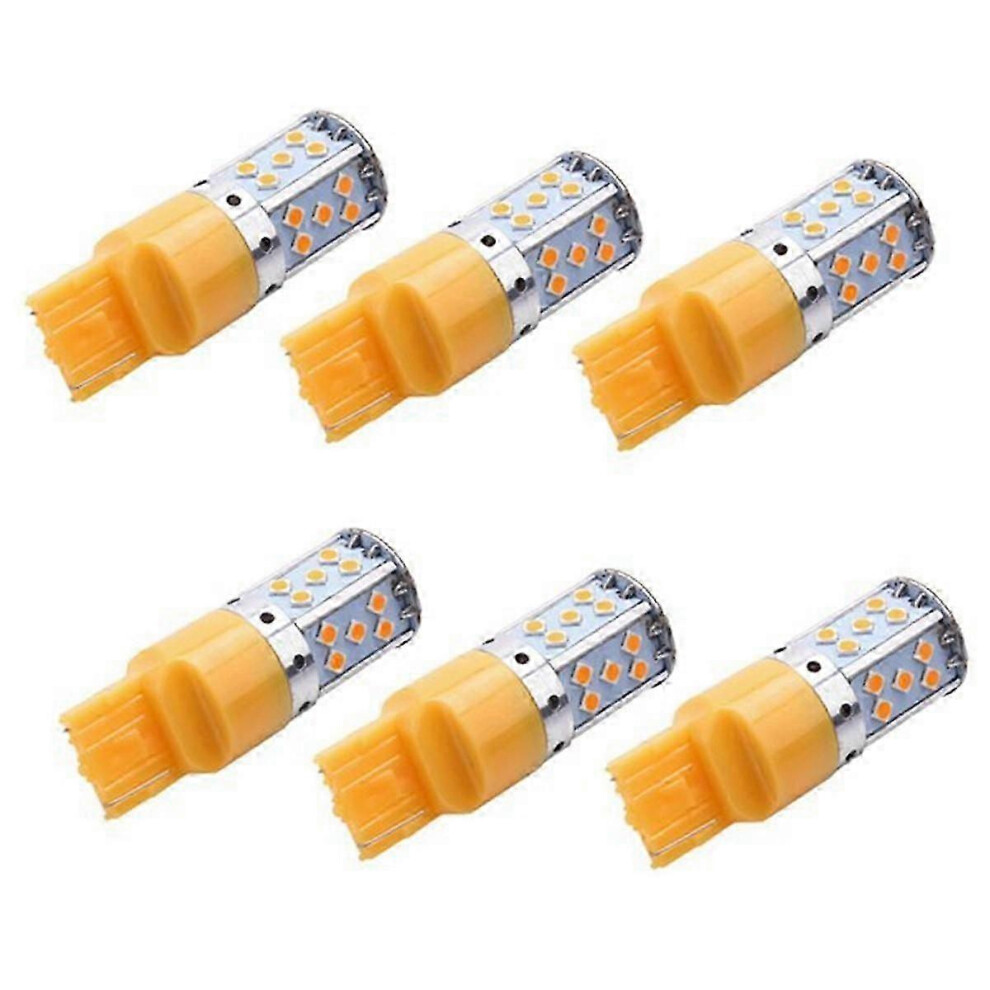 6pcs T20 7440 W21W Led Bulb 3030 35Smd Canbus Led Lamp for Car Turn Signal Lights Amber Lighting 12V 24V-image-OPC-PJJNFJQ-NEW