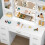 Large Dressing Table With LED Lighted Mirror 7 Drawers Makeup Vanity 3