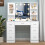 Large Dressing Table With LED Lighted Mirror 7 Drawers Makeup Vanity 4