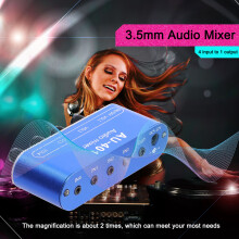Multi-Channel 3.5mm Stereo Audio Mixer with Individual Controls for Headphones