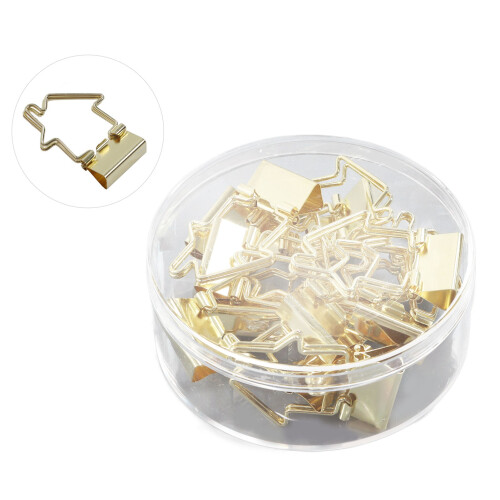 Dovetail Binder Clips 15 Stück Langgriff Eisen Gold 1