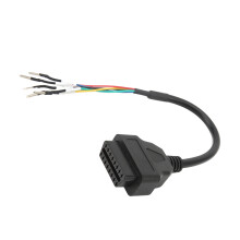 Cable con conector hembra OBD2 de 16 pines, Línea K, pigtail de diagnóstico para pruebas automotrices