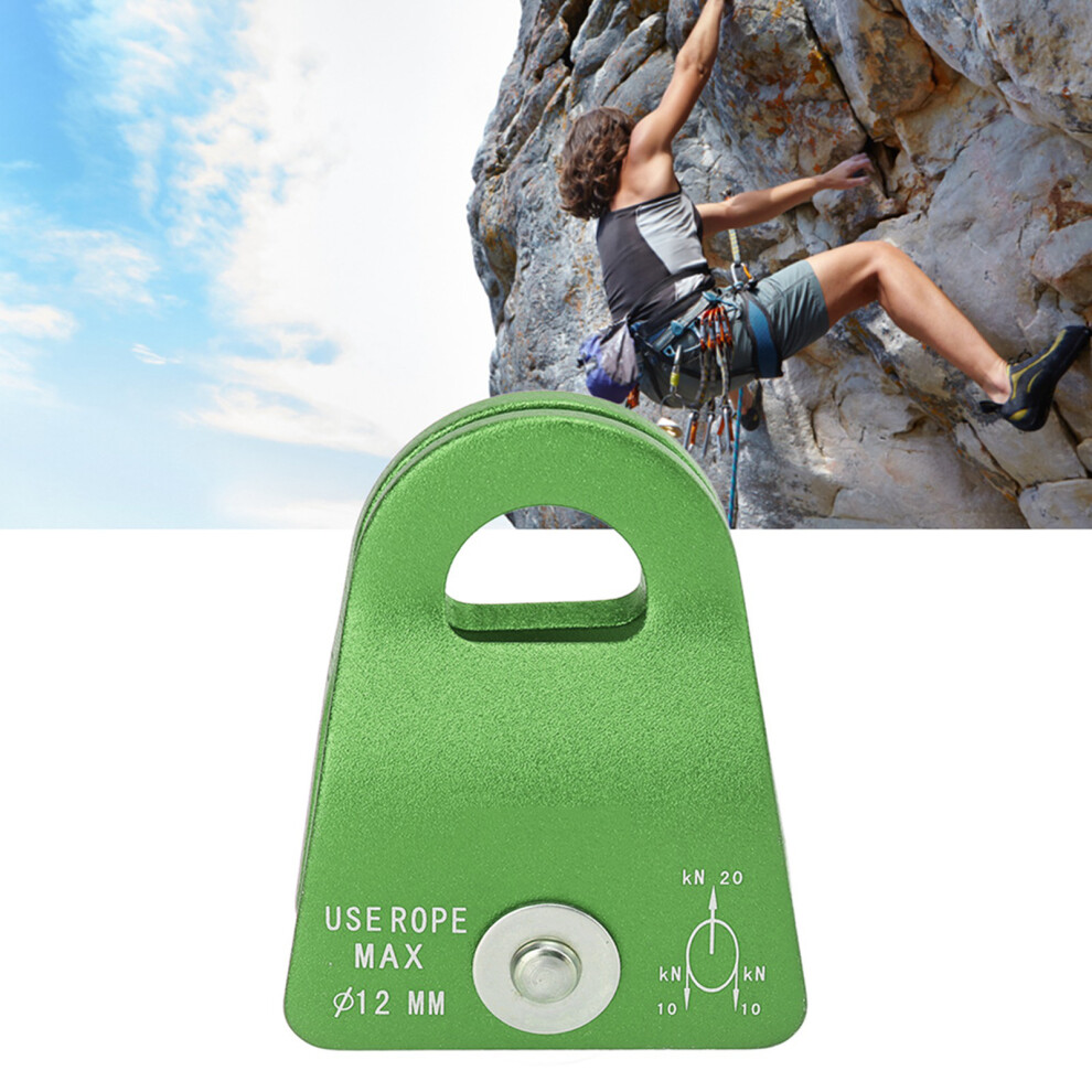 20Kn Aluminum Climbing Pulley, 75X55mm, Green For Mountaineering 5001339746374
