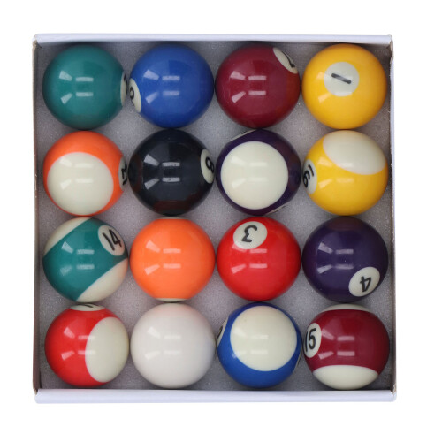 16 piezas de bolas de billar miniatura multicolor 38mm/1.50in 1