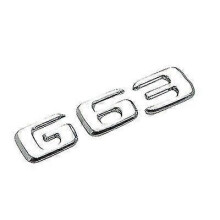 Emblema distintivo per bagagliaio posteriore con numero e lettera per auto G63 cromato argento per Mercedes-Benz
