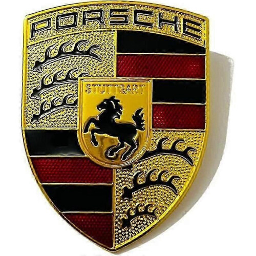Emblem, Abzeichen, Logo, Porsche Motorhaube, Metall -CAN