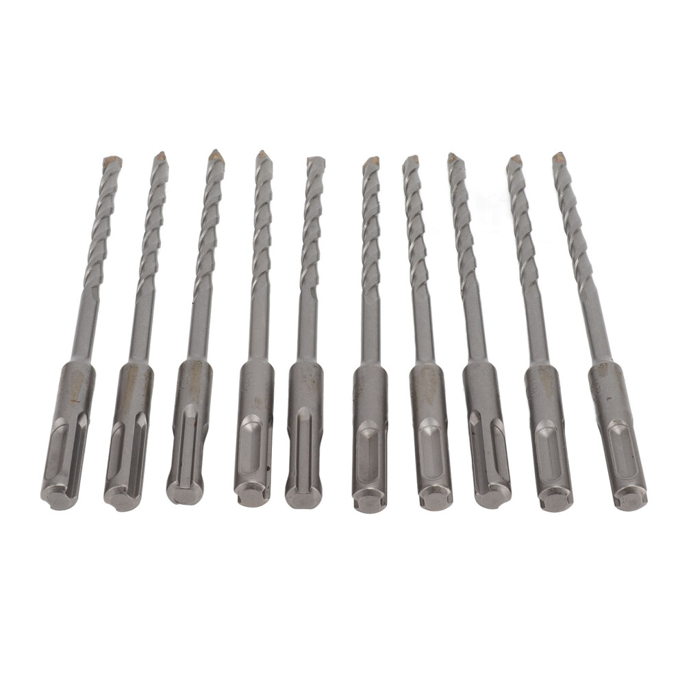 10Pcs Carbide Spiral Hammer Drill Bits 6X160mm For Masonry 8791339765471
