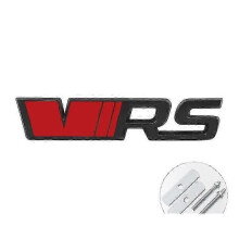 (Grill Red Black)3d Metal Vrs Logo Car Front Grill Emblem Badge Trunk Stiker For Skoda Octavia 3 2 A5