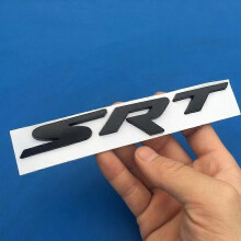 (nero) Adesivo emblema distintivo griglia anteriore SRT in metallo per auto, adatto per Charger Challenger