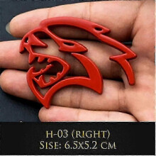 (H-06) 3D-metall Hellcat-billogotyp, dörrskärm, sidoklistermärken, emblemdekoration, bakre bagageutrymmesemblem