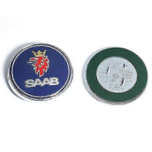 (Fram Blå 1 st) 68 mm 2 3-stifts Saab bil framhuv motorhuv logotyp bak bagageutrymme stötfånga