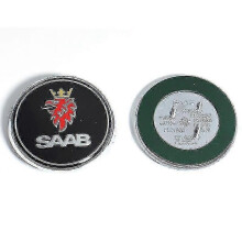 (Fram Svart 1 st) 68 mm 2 3-stifts Saab bil framhuv motorhuv logotyp bak bagageutrymme stötfångar