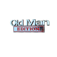 (Röd) Old Man Edition Bilemblem 3D Metallklistermärke Badge – Rolig Edition Namnskyltsdekal