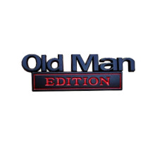 (Svart) Old Man Edition bilemblem 3D-metallklistermärke – rolig namnskyltsdekal