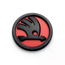 (90 mm, rot) Emblem für Motorhaube und Heckklappe, passend für Skoda Octavia, Rapid, Kodiaq und Karoq