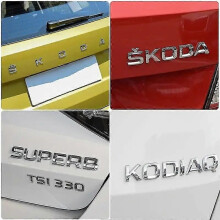 (YETI-svart)För Skoda Fabia Kamiq Karoq Kodiaq Octavia Rapid Superb Yeti Car Trunk Bokstäver Emble