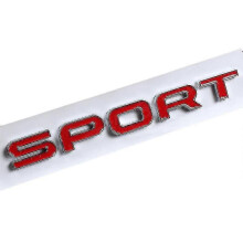 (Sportröd silver) 3D ABS-logotyp Range Rover-bokstäver Emblemklistermärke Bilhuv Emblem för Ra