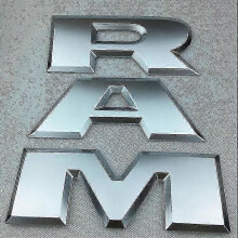 (Matt silver) Lämplig för Dodge Ram Trunk Car Logo Pickup Stickers Ram 1500 2500 3500 Bakre bagageutrymm