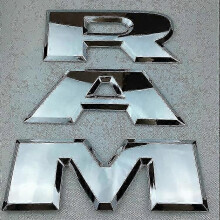 (Silver) Lämplig för Dodge Ram Trunk Car Logo Pickup Stickers Ram 1500 2500 3500 Bakre bagageutrymm