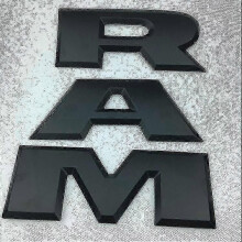 (Mattsvart) Lämplig för Dodge Ram Trunk Car Logo Pickup Stickers Ram 1500 2500 3500 Bakre Bagage Stor