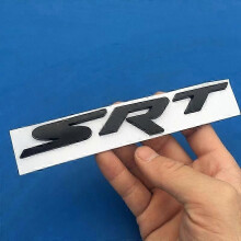 (svart) Metall Auto Car Styling SRT Front Grill Grill Badge Emblem Sticker Passar Kompatibel med Laddare