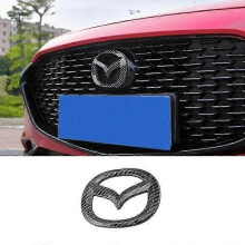 (Främre kolfiber) Bilgrill emblem bagagerumsemblem för Mazda 3 Axela 2020 rattklistermärke kolfiber